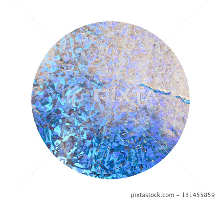Iridescent Round holographic texture duct sticker with blue shimmer effect and abstract light background reflection, security Iridescent Round holographic texture duct sticker with blue shimmer effect and abstract light background reflection, security 131455859