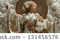 A fantasy portrait of a Japanese goddess clad in golden light 131456576