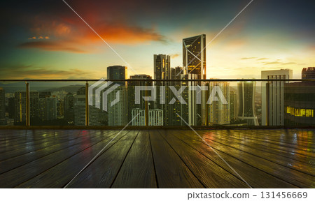Kuala lumpur cityscape at dramatic sunset over urban skyline 131456669