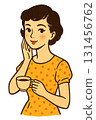 Showa retro style female illustration 131456762