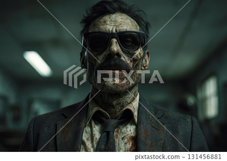 man with sunglasses in horror, generative AI 131456881