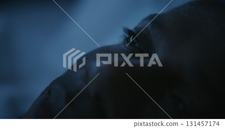 Man Slowly Drifts Off Sleep After Hard Day 131457174