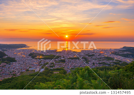 View of Otaru city from Mount Tengu 131457495
