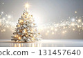 Pearl white sparkling Christmas tree background illustration 131457640