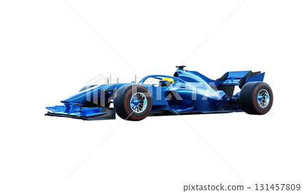 3d rendering modern blue racing car isolated on a white background 131457809