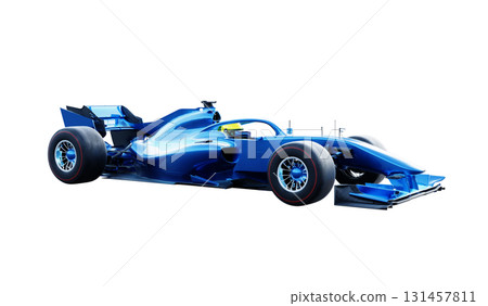3d rendering modern blue racing car isolated on white background 131457811