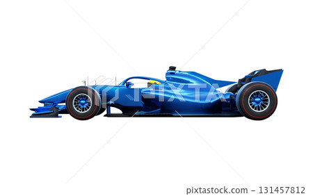 3d rendering blue racing car isolated on white background 131457812