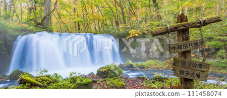 "Aomori Prefecture" Oirase Gorge with Autumn Leaves, Towada City 131458074