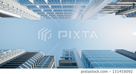 3D rendering of  high rise buildings in city. 131458092