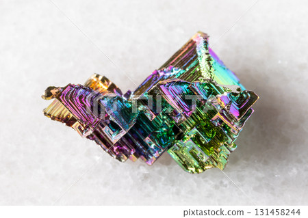 rough grown bismuth crystals mineral on white rough grown bismuth crystals mineral on white 131458244