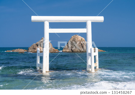 <Fukuoka Prefecture> White Torii Gate, Sakurai Futamigaura <Fukuoka Prefecture> White Torii Gate, Sakurai Futamigaura 131458267
