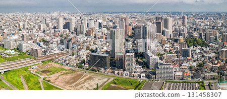 從荒川或赤羽方向拍攝的東京鳥瞰圖 131458307