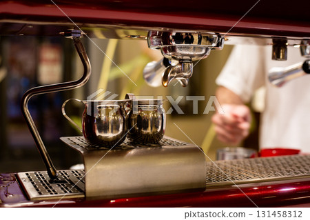 Steaming cup of coffee, representing daily ritual of enjoying hot beverage. The warm drink symbolizes comfort, relaxation, and the habitual enjoyment of coffee as part of everyday life Steaming cup of coffee, representing daily ritual of enjoying hot beverage. The warm drink symbolizes comfort, relaxation, and the habitual enjoyment of coffee as part of everyday life 131458312