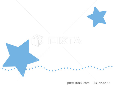 Light blue star and wavy dot line frame Light blue star and wavy dot line frame 131458388