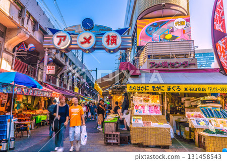 Tokyo cityscape in Japan: Inbound tourism continues... View of Ameyoko and other areas bustling with foreign tourists Tokyo cityscape in Japan: Inbound tourism continues... View of Ameyoko and other areas bustling with foreign tourists 131458543