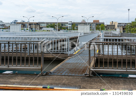 Sedimentation pond and industrial water treatment facility at Toba Water Environment Conservation Center, Kyoto 131459030