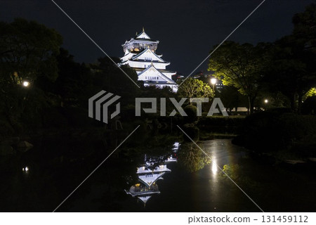 水的表面上的大阪城堡 水的表面上的大阪城堡 131459112