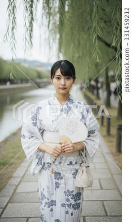 Japanese women in a yukata appearance 131459212