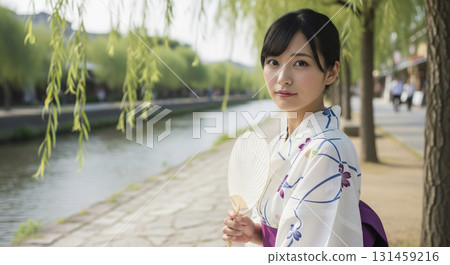 日本女性穿著浴衣出場 131459216