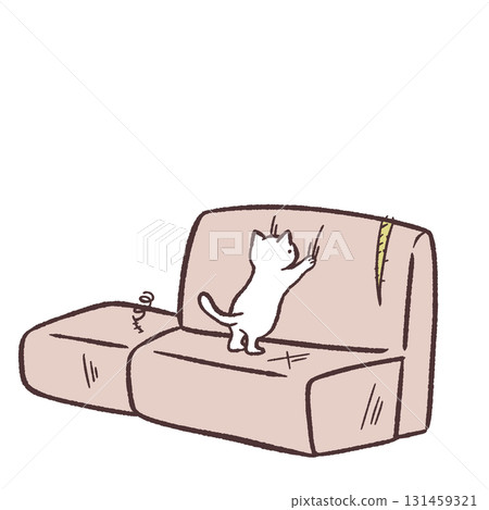 貓咪抓沙發的插圖 貓咪抓沙發的插圖 131459321