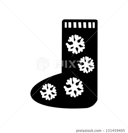 帶有雪花圖案的聖誕襪插圖 帶有雪花圖案的聖誕襪插圖 131459405