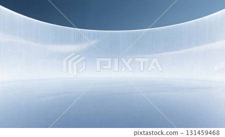 Striped glass-textured wall facade, minimalist space, car advertisement background 131459468