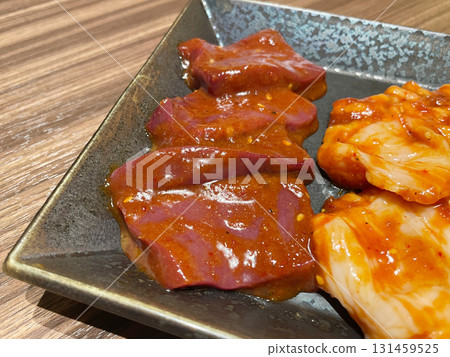 Grilled meat: liver with miso, offal with miso 131459525