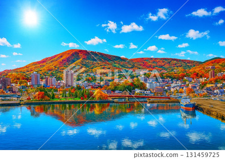 Otaru city and Tenguyama autumn leaves 131459725