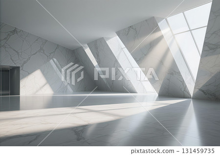 The geometric structure of modern architectural interior space composed of marble 131459735