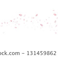 Cherry Blossom Petals Flying In The Wind. Soft Sakura Petal Background Vector With Realistic Light Pink Details 131459862