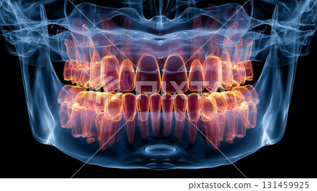 牙科 X 光片詳細圖示突出發炎區域 131459925