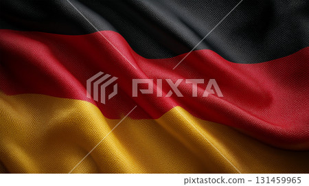 德國國旗飄揚的織物特寫 131459965