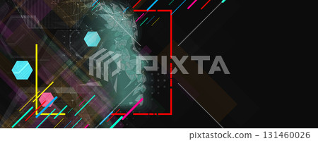 Abstract particles network and artificial intelligence background Abstract particles network and artificial intelligence background 131460026