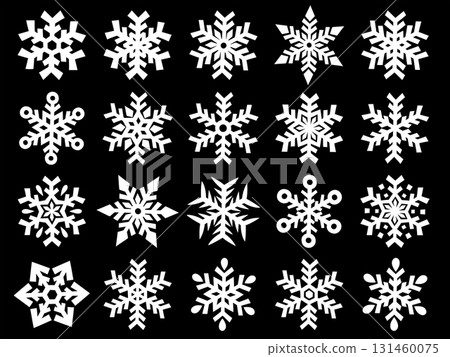 White snowflake illustration set 131460075