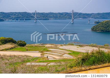 Saga Prefecture: Rice terraces in Inugashira and a rural landscape overlooking Imari Bay 131460079