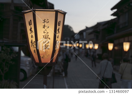 Lanterns used in the Owara Bon Festival, located on a traditional street in Yao, Toyama City. 131460097