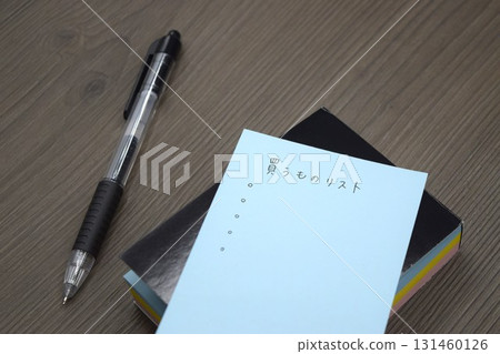 Shopping list and ballpoint pen Shopping list and ballpoint pen 131460126