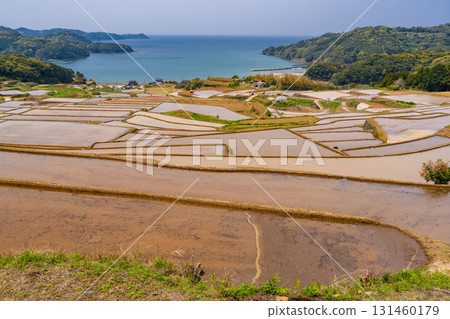 Saga Prefecture: Rice terraces in Dadatake and a rural landscape overlooking the sea Saga Prefecture: Rice terraces in Dadatake and a rural landscape overlooking the sea 131460179