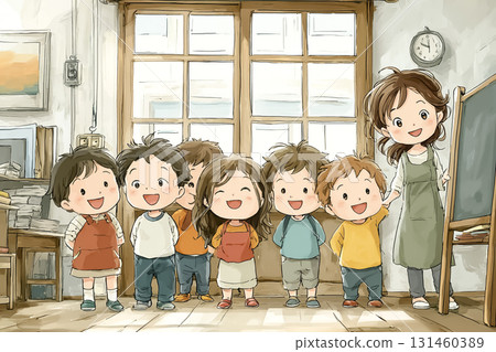 幼兒園到校場景 131460389