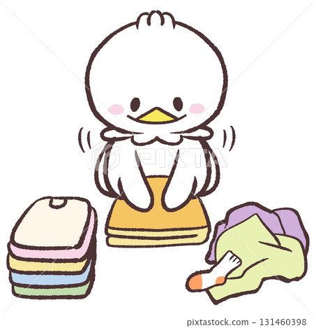 一隻白鳥折疊衣服的插圖 一隻白鳥折疊衣服的插圖 131460398