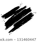 Abstract black ink brush strokes on white background. Grunge paint texture with splatter effects, perfect for artistic backgrounds, banners, posters, and digital designs. 131460447