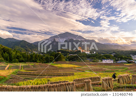 <Saitama Prefecture> Autumn in Chichibu, Terasaka Rice Terraces at Dusk <Saitama Prefecture> Autumn in Chichibu, Terasaka Rice Terraces at Dusk 131460746