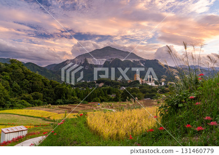 <Saitama Prefecture> Autumn in Chichibu, Terasaka Rice Terraces at Dusk <Saitama Prefecture> Autumn in Chichibu, Terasaka Rice Terraces at Dusk 131460779