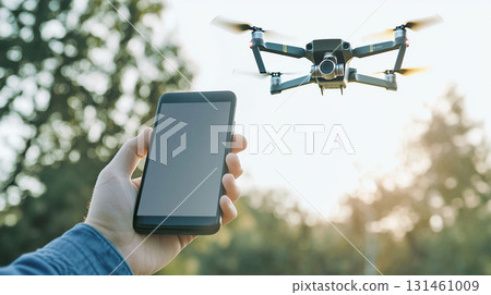用智慧型手機操作無人機的手 131461009