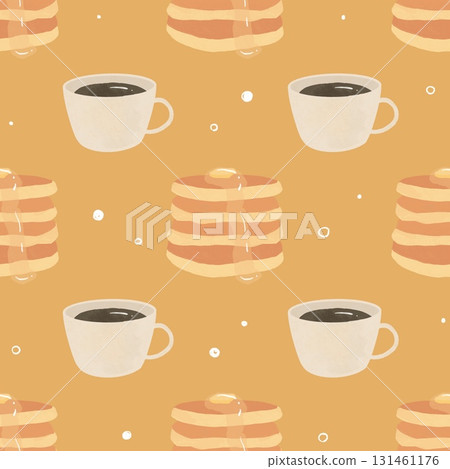 Hotcakes and coffee pattern 131461176