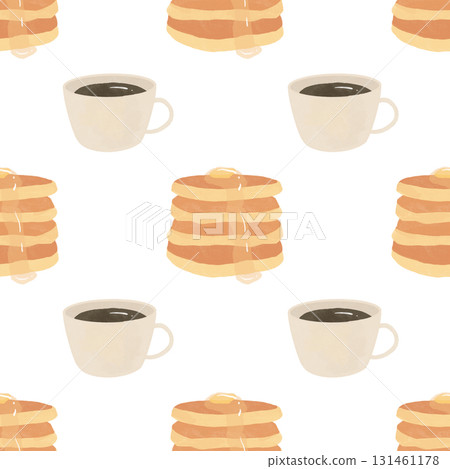 Hotcakes and coffee pattern Hotcakes and coffee pattern 131461178