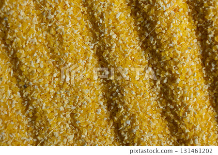Abstract Yellow Cooking Corn Grits Background. Abstract Yellow Cooking Corn Grits Background. 131461202