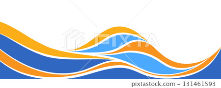 Color wave. Blue and orange dynamic shapes. Template for banners, covers, posters, flyers and creative ideas Color wave. Blue and orange dynamic shapes. Template for banners, covers, posters, flyers and creative ideas 131461593