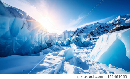 The fantastical landscape of Antarctica, where the beauty of ice formations spreads 131461663