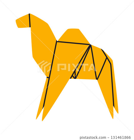 Origami Paper Folding Yellow Camel Shape Vector Illustration Origami Paper Folding Yellow Camel Shape Vector Illustration 131461866